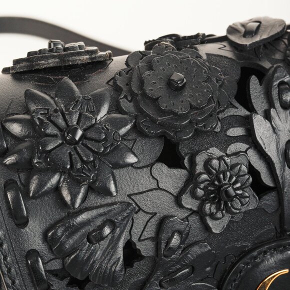 Christian Dior Bobby Medium Black Floral Applique Shoulder Bag - Picture 10 of 13